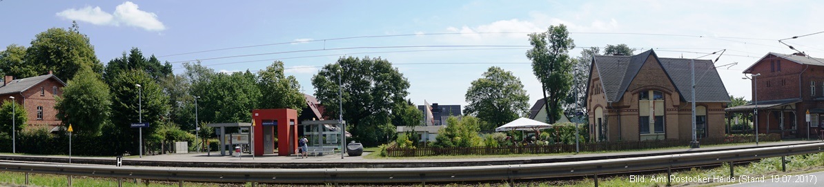 Blick auf den Bahnhof in Gelbensande