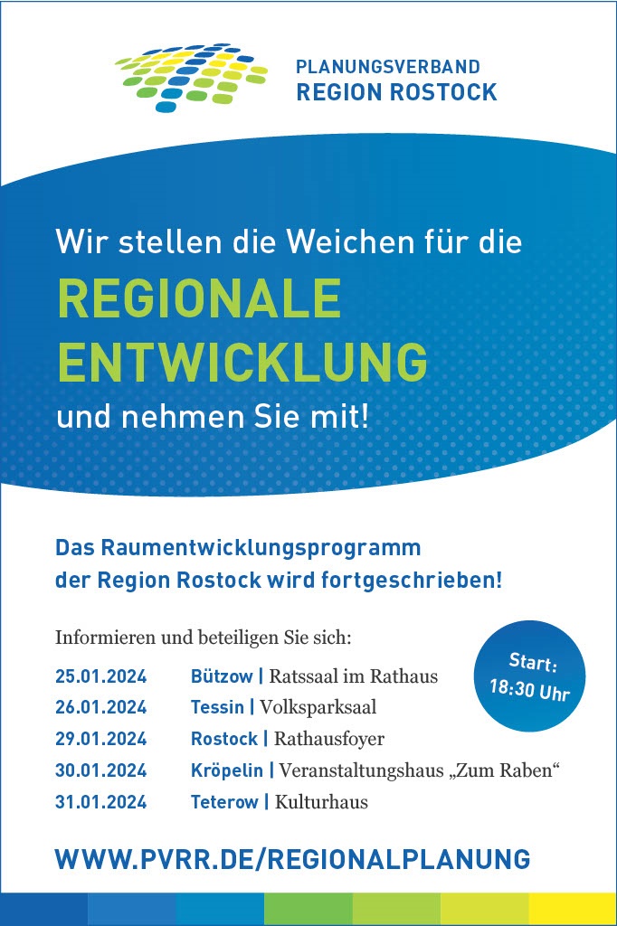 Das Raumentwicklungsprogramm der Region Rostock wird fortgeschrieben